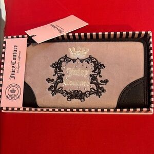 Juicy Couture Tan and Black Embroidered Wallet